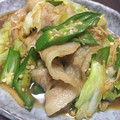 kanayanv's cooksnap of when they made きゃべつとオクラの豚しょうが焼き♪.