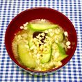 にきけん's cooksnap of when they made 母の味♬　きゅうりと茄子と天かす味噌汁.