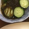 JILLの赤メガネ's cooksnap of when they made 蛇腹きゅうりと大葉のもずく酢.