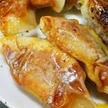 ひぃたろぉ～♪'s cooksnap of when they made 餃子の皮で作るミニブリトー風ウィンナー♡.