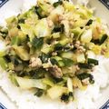 ウズラのズラ's cooksnap of when they made ✿餃子そぼろ丼✿.