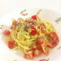 あやな31's cooksnap of when they made 簡単♪トマトと蟹缶の冷製パスタ☆.
