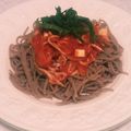 桜月❀咲良mommy's cooksnap of when they made しらす＆トマト缶でイタリアン風お蕎麦♪.