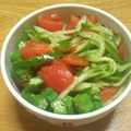 クック8D0BQL☆'s cooksnap of when they made オクラとトマトとキュウリのサラダ.
