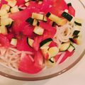 mizuwater's cooksnap of when they made ズッキーニとトマトのアレンジそうめん.