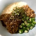 ＊choco＊'s cooksnap of when they made 納豆おくら山芋もずくのネバネバ丼.
