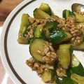 つ★けい's cooksnap of when they made きゅうりと鶏ひき肉炒め♪.