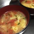 ホッカホカ's cooksnap of when they made トマトと卵の味噌汁♪酸味がアクセント♪.
