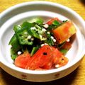 あーもこ's cooksnap of when they made 即席！オクラとミニトマトのゴマ酢和え.