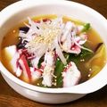 yu8mkw's cooksnap of when they made 茄子とタコの冷たいスープ韓国冷汁ネングッ.