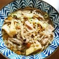 byたまき's cooksnap of when they made 豚肉ときのこの温かいお蕎麦.