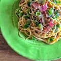 lala14's cooksnap of when they made ピーマンとチーズのだし醤油スパゲティー.
