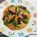 もぐ・ω・くま's cooksnap of when they made なすぴーベーコンのオイスター焼きそば。.