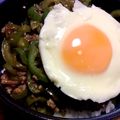 クックBB1OIS☆'s cooksnap of when they made ピーマンとひき肉のどんぶり.