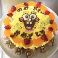 ちはんちゅ♪'s cooksnap of when they made スポンジボブ 誕生日ケーキ.