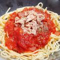とさみさと's cooksnap of when they made ツナ缶とトマト缶の冷製スパゲッティ♪♪.