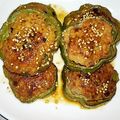 ヨッコおばさん's cooksnap of when they made 鶏ひきとひじきのピーマンハンバーグ.