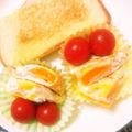 のり子のおかず♪'s cooksnap of when they made 目玉焼き、チーズはさみ.