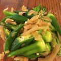 hoopin's cooksnap of when they made 簡単オクラとガリのおひたし.
