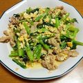 55才のおじさん's cooksnap of when they made 豚肉・小松菜・玉子炒め☆時短！簡単♪.