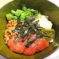 クックTPUGBW☆'s cooksnap of when they made ヅケといえばやはし鮪ですね。納豆丼.