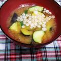 めみたん☆'s cooksnap of when they made 母の味♬　きゅうりと茄子と天かす味噌汁.