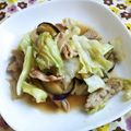 Machalin's cooksnap of when they made 豚肉と茄子とキャベツの味ポン炒め.