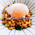 kojimama♡∗'s cooksnap of when they made 納豆ときゅうりの和え物～温たま添え〜.