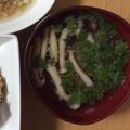 ルルルるか☆'s cooksnap of when they made モロヘイヤとキノコのひと椀味噌汁.
