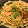 ハーフのキッチン's cooksnap of when they made エビとアスパラの和風たらこパスタ.