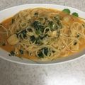 クックHRC485☆'s cooksnap of when they made トマトジュースと牛乳でエビクリームパスタ.