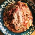 たのちこ's cooksnap of when they made トマトジュースと牛乳でエビクリームパスタ.