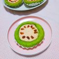 まあまま☆0403's cooksnap of when they made スイカの輪切りみたいな抹茶クリチパン.