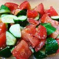 おちゃむ夫人's cooksnap of when they made トマトときゅうりのオリーブオイル和え.
