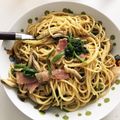 クックQ8KE59☆'s cooksnap of when they made ほうれん草とベーコンのバター醤油パスタ.