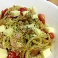 oおれんじo's cooksnap of when they made トマトとベーコンのジェノベーゼパスタ.