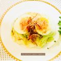 賀古遥's cooksnap of when they made キャベツと半熟卵と鰹ぶしのごま油ニンニク.