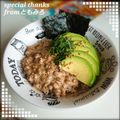 ともみろ's cooksnap of when they made 糠漬けアボカド 納豆 丼ご飯.