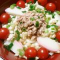 ☆タバサマ☆'s cooksnap of when they made 冷たいうどん ツナトマト 青ネギ 天かす.