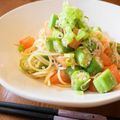 るるおか's cooksnap of when they made オクラとトマト、えのきの冷製パスタ.
