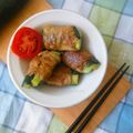 hanaizu's cooksnap of when they made 豚肉巻き！ほうれん草とキュウリの野菜巻き.