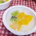めみたん☆'s cooksnap of when they made 黄桃缶ミルクゼリー♪お弁当デザート.