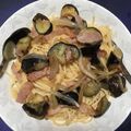 yuuc5's cooksnap of when they made 和風なすとベーコン☆たらこスパゲッティ.