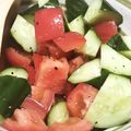 kuuuuuut's cooksnap of when they made トマトときゅうりのオリーブオイル和え.