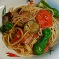 umapan's cooksnap of when they made ナス・しし唐の夏パスタ.