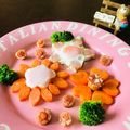 mikazuki☪︎'s cooksnap of when they made お花みたいなウィンナーの目玉焼き❤.