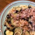 Hirorinaki's cooksnap of when they made ズッキーニとナス、ベーコンの和風パスタ.