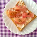 ふたごゆき's cooksnap of when they made ❁桃と生ハムとマスカルポーネのトースト❁.