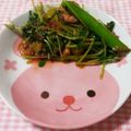 えりりんちゃん♡'s cooksnap of when they made 【酒菜】豆苗・アスパラ・海鮮・ＸＯ醤炒め.