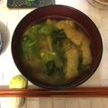 Kensuke108's cooksnap of when they made かぶの葉と油揚げと豆腐の味噌汁.